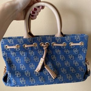 Dooney & Bourke Blue and Tan Handbag